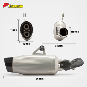Sistema <span class=keywords><strong>de</strong></span> <span class=keywords><strong>Escape</strong></span> para Motocicleta Forsound, <span class=keywords><strong>Precio</strong></span> <span class=keywords><strong>de</strong></span> Fábrica al por Mayor, Silenciador <span class=keywords><strong>de</strong></span> Fibra <span class=keywords><strong>de</strong></span> Carbono <span class=keywords><strong>de</strong></span> Doble Salida R1250GS Akrapovics para R1300GS - Product Image 2