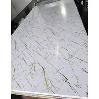 Nouveau design, vente chaude, panneau mural doré, feuille de marbre UV, panneau mural en PVC pour la décoration intérieure