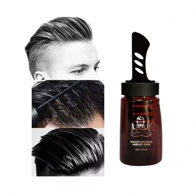 Private Label Styling Gel für Männer schnell haltbar mit Kamm Leistungs starkes Ölkopf-Haar wachs