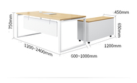 Bureau informatique moderne extensible et réglable en hauteur, multifonctionnel, en forme de L, pour la maison et le bureau, avec étagères et design à panneaux