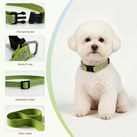 Collier pour chien en nylon réglable et personnalisable, style moderne, doux, avec logo personnalisé – Accessoires pour chien à motif uni moderne