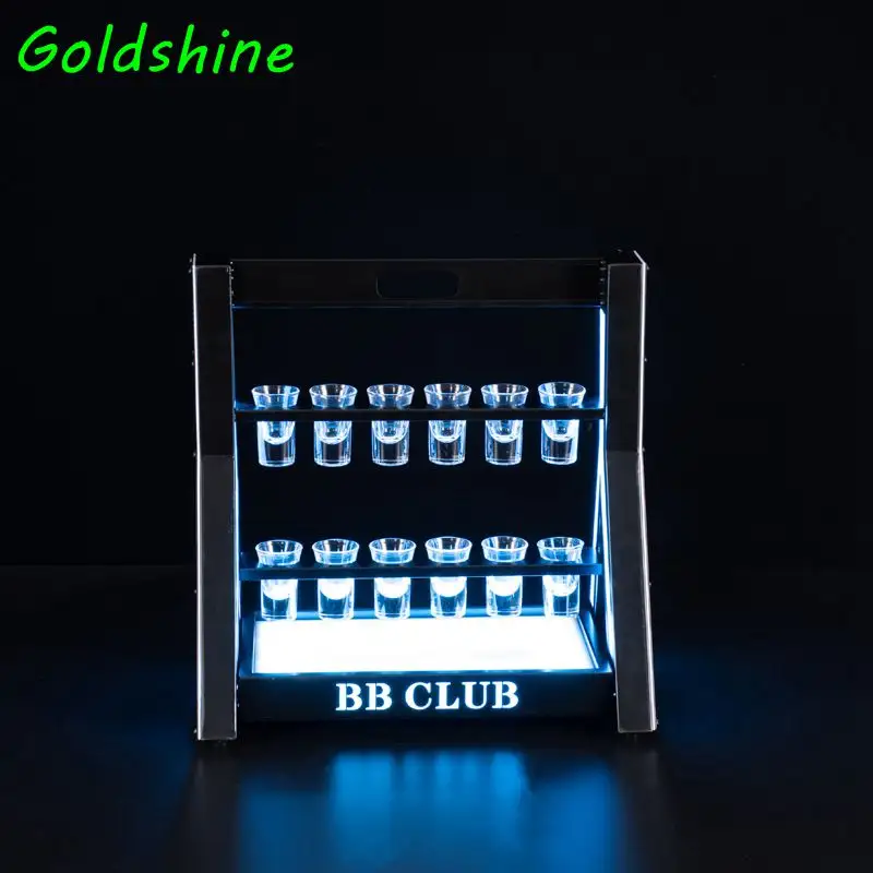 Hete Verkoop Led Metalen Wijnrek Bullet Cup Service Bullet Cup Display Houder Bar Nachtclubs Benodigdheden