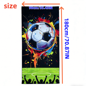 Nouvelle <span class=keywords><strong>serviette</strong></span> de plage 2026 sur le thème du football, en microfibre ultra-fine, séchage rapide, légère, rayée, de luxe, pour adultes - Product Image 4