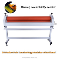 Laminateur manuel 1300 mm pour affiches en PVC, machine à plastifier à froid avec pression réglable, modèles haute précision