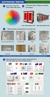 Toilettes portables conteneurs, structure en acier, avec lavabo, douche et toilettes intégrées