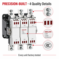 DELIXI CJX2-N Kontaktor Pembalik 9A-95A 3 Kutub 690V Interlock Mekanis Motor IEC60947-4-1 Bersertifikat CCC 2 Fasa 50/60Hz