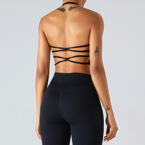 Soutien-gorge de sport pour femme, col carré, dos croisé, rembourrage amovible, faible impact, idéal pour le yoga, le Pilates et la gym, vente en gros - Product Image 3