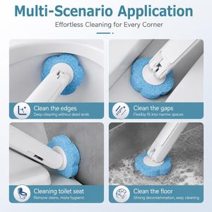 Ensemble de brosses de nettoyage de toilettes jetables en plastique, portables, hygiéniques, remplaçables, transparentes, sans angle mort, à fixer au mur - Product Image 2