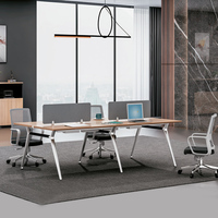 Guangdong Bureaux et chaises de bureau Combinaison 2 4 6 personnes Personnel informatique Poste de travail modulaire Bureau Mobilier de bureau