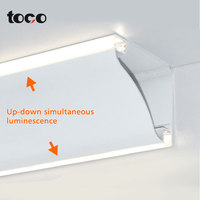 Lampe d'Angle Supérieur à LED Lumineux pour Plafonds de Salon, Installation Sans Rainure, Profil de Canal en Alliage d'Aluminium, Motif d'Angle