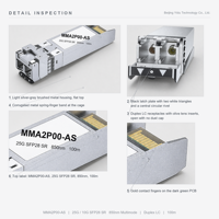 Nouveau module transceiver optique 10Gtek 25G SFP28 25GBASE SR 850nm MMF Duplex LC 100m compatible Mellanox MMA2P00-AS pour centre de données