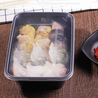 Conteneur alimentaire rectangulaire en plastique PP de 1000ml, boîte à emporter facile à ouvrir boîte à déjeuner jetable de Restaurant