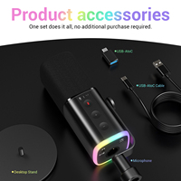Microphone filaire directionnel pour ordinateur, qualité studio, RGB, XLR, avec support, pour streaming et enregistrement