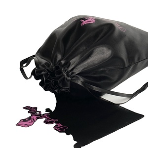 Sacs à perruques en satin de soie personnalisés avec cordon de serrage et logo pour la vente en gros de produits capillaires - Product Image 3
