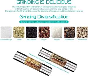 2 in 1 <b>Salt</b> <b>and</b> <b>Pepper</b> <b>Grinder</b> - Stainless Steel Manual Dual-purpose <b>Salt</b> <b>and</b> Spices <b>Grinders</b> With Adjustable Finenes - Product Image 4