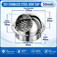 Capot d'aération mural anti-corrosion en acier inoxydable SUS304 épaissi avec grille anti-insectes pour cuisine et extérieur