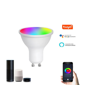 5W Tuya Smart Home Alexa Google APP Control <span class=keywords><strong>de</strong></span> voz GU10 LED WiFi BLE regulable RGB CCT cambio <span class=keywords><strong>de</strong></span> colores lámpara inteligente bombilla <span class=keywords><strong>de</strong></span> foco - Product Image 1