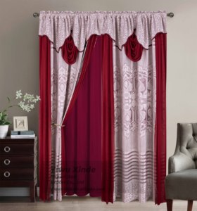 Nouvelle arrivée une paire de rideaux avec cantonnière et rideaux floraux transparents pour le salon <span class=keywords><strong>prix</strong></span> <span class=keywords><strong>bon</strong></span> marché rideaux de fenêtre Jacquard - Product Image 1