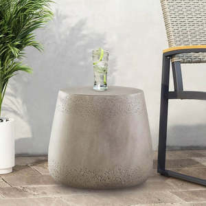 Table basse convertible moderne MGO, design sur piétement, plateau en bois durable, mobilier de salon extérieur, style minimaliste, couleur grise - Product Image 1