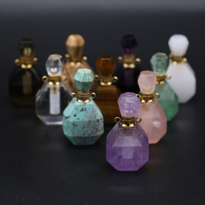 HZ Charms Resimli Jasper Esansiyel Yağ Difüzörü Doğal Taş Parfüm Şişesi Kolye Kadınlar İçin Takı <span class=keywords><strong>Mini</strong></span> Kristal Kolye - Product Image 3
