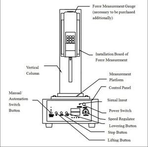 Macchina per prove di forza di spinta e trazione AODA AEL 200, 400, 500, 700 con corsa da 500N, a colonna singola, verticale, con display digitale elettronico. - Product Image 6