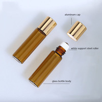 Bouteilles à bille de 1 ml, 2 ml, 3 ml, 5 ml en verre ambré transparent avec logo personnalisé, mini flacons vides pour huiles essentielles