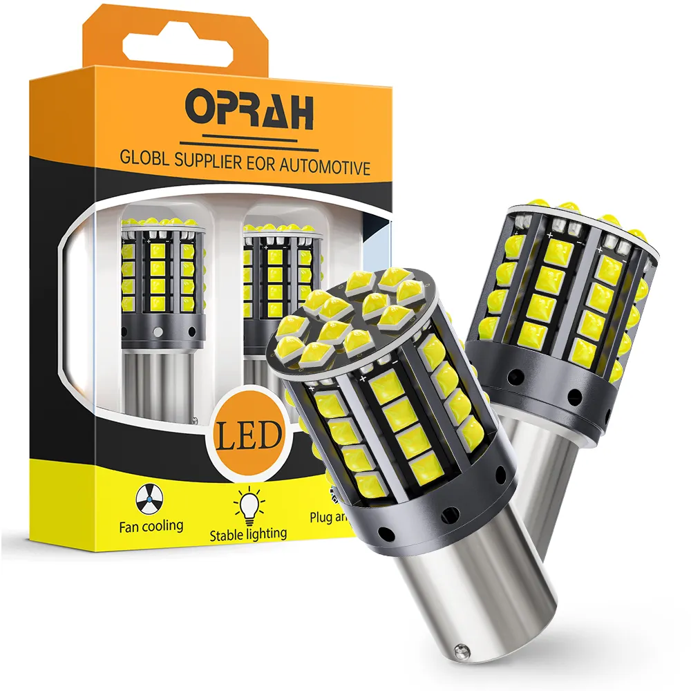 Oprah luzes reversas para carros, venda direta T20, luz de seta 3030 44smd bau15s, lâmpada LED automotiva Canbus T20, lâmpada de sinalização