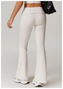 <span class=keywords><strong>Pantalon</strong></span> de yoga évasé <span class=keywords><strong>taille</strong></span> haute pour <span class=keywords><strong>femme</strong></span> en Spandex/Nylon, moulant, rehausseur de fessiers, décontracté - Product Image 6