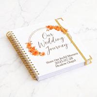 Organisateur de mariage personnalisé à couverture rigide, journal de mariée avec poches intérieures et sections à onglets