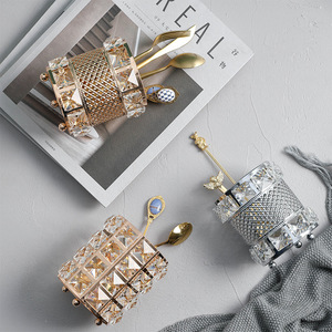 Spazzola di trucco del Supporto di Metallo In Oro di Lusso Vanity Caso Scatola di Immagazzinaggio Cilindro Tazza Diamante Make Up Di Cristallo Supporto di Spazzola di Trucco Dell'organizzatore - Product Image 5