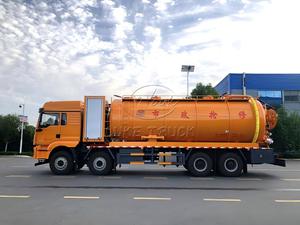 Camión de Succión de Aguas Residuales Shacman 8x4 de 33m³, Bomba de Vacío con Motor Auxiliar y Bomba de Alta Presión PTO Sandwich, Camión Multiusos para Limpieza de Alcantarillado - Product Image 5