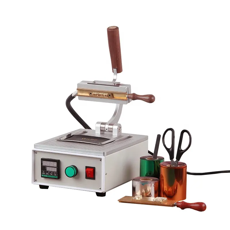 Elektrikli deri damgalama makinesi özel Metal damga deri kabartma sıcak damgalama folyo makinesi