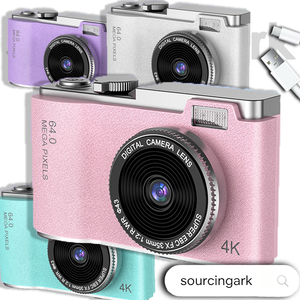 Cámara Retro CCD SourcingArk con Filtro de Belleza para Fotos con Estética Vintage, Video HD de 64MP, Batería de Larga Duración LK-003 - Product Image 1