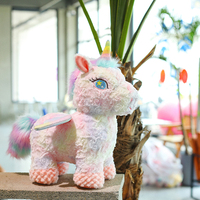 Peluche personnalisée en tissu doux CPC Yanxiannv, jouets en peluche, accessoires animaux, oreiller licorne coloré en coton PP