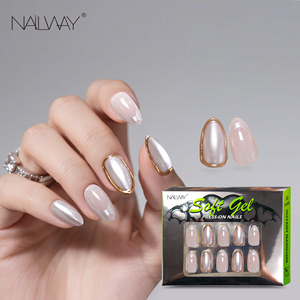 Ongles artificiels adhésifs de haute qualité Nailway, <span class=keywords><strong>faux</strong></span> ongles français personnalisés, 30 pièces, 15 tailles, ongles en gel souple - Product Image 4