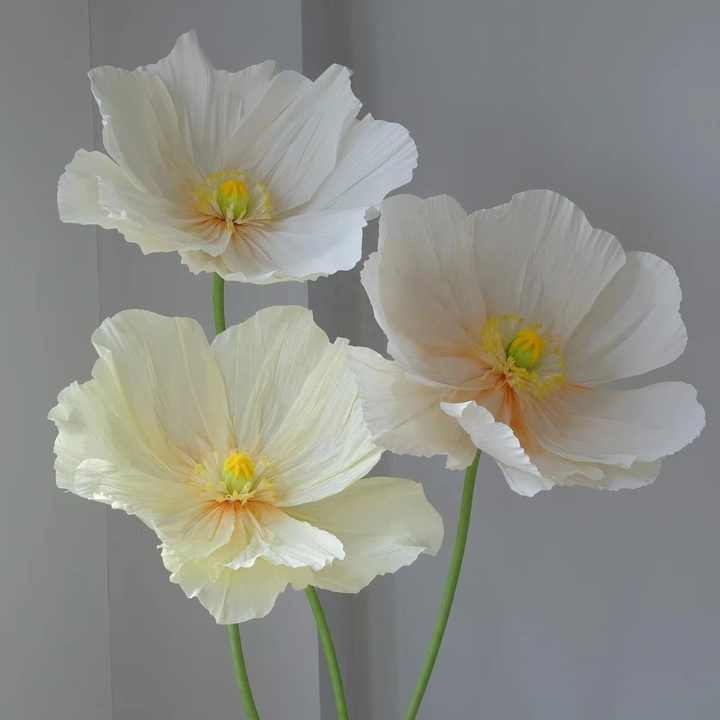 Giant Artificial Flowers Custom Paper Poppy Set Suitable for Wedding