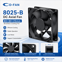 Ventilateur de refroidissement axial DC 8025, fabricant chinois, 80x80x25mm, 12V 24V, ventilateur de refroidissement DC sans balais pour onduleur