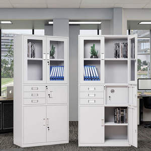 Portes en verre avec trois tiroirs sur le côté permettant de voir à l'intérieur du coffre-fort et du classeur - Product Image 6