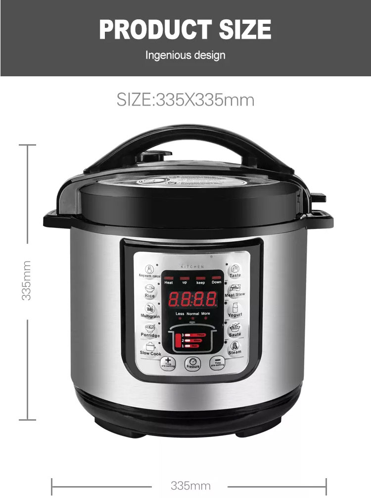 D04 All in 1 Electric Multi-purpose Pressure Cooker 5L to 12L Oem Big Size Hotel Restaurant Multi Middle East Pressure Cooker