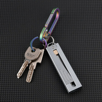 Couteau à gravité miniature Carrot, lame en acier D2, porte-clés, outil d'ouverture de boîte pliable, coupe-papier portable EDC, couteaux jouets fantaisie pour adultes