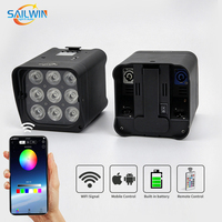 10 projecteurs LED sans fil 9x18W DMX sur batterie, avec Wi-Fi et flight case de chargement, pour DJ, scène et mariage