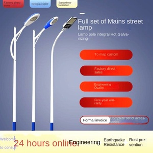 ไฟถนนกลางแจ้ง LED 6เมตรเสาเคลือบด้วยผงเคลือบด้วยสังกะสีติดถนนโค้งแบบทันสมัยเสาไฟถนนพลังงานแสงอาทิตย์ - Product Image 6
