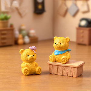 Adornos de Osos de Resina Pintados a Mano, Figuritas de Ositos de Peluche en Miniatura para Decoración de Jardín de Hadas, Regalos para Fiestas, Manualidades DIY - Product Image 4