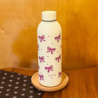 Gobelet isotherme en acier inoxydable personnalisé de la série Ribbon Bear, 17 oz/500 ml, bouteille à double paroi sous vide pour boissons chaudes/froides