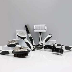 Peine para Mascotas KingHon Blanco y Negro, Peine de Agujas para Eliminar el Pelo de Perros y Gatos, Desenreda Nudos, Elimina Pulgas, Peine Automático para Eliminar el Pelo - Product Image 1