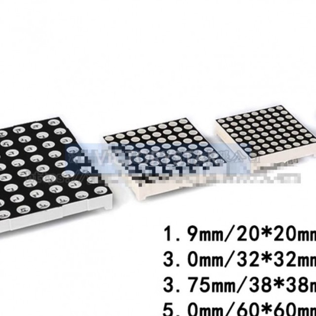 8 8led Dot Matrix Display 19mm 30mm 375mm 50mm co positive red high brightness 16 pin