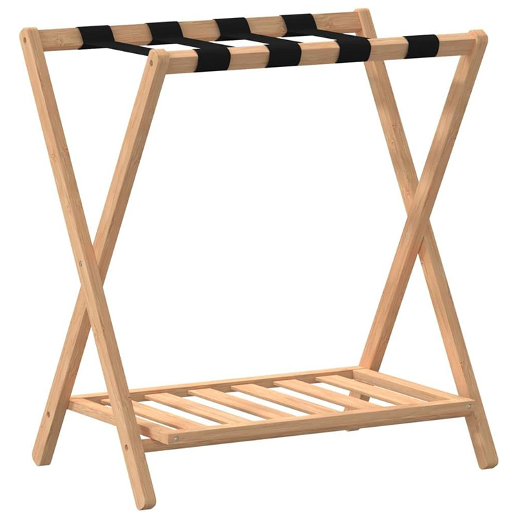 Eco Friendly Bamboo Folding Luggage Rack