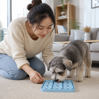 Tapis à lécher pour chien en silicone de qualité alimentaire avec ventouses antidérapantes, facile à nettoyer, anti-étouffement, tapis d'alimentation lente pour chiens de petite et moyenne taille