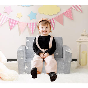 Sofá Infantil Luminoso Plegable, Sofá Cama para Niños, Sofá de Peluche Cálido KD, Apto para Dormitorio, Muebles Infantiles - Product Image 2