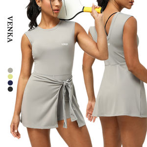 Damen Sexy U-Rücken Golf- & Tenniskleidung 2-in-1 Rock Uniform mit Innenshorts Sportbekleidung Kleid - Product Image 1